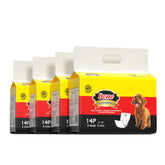 Dono disposable male dog diapers with wetness indicator showing color change after urination