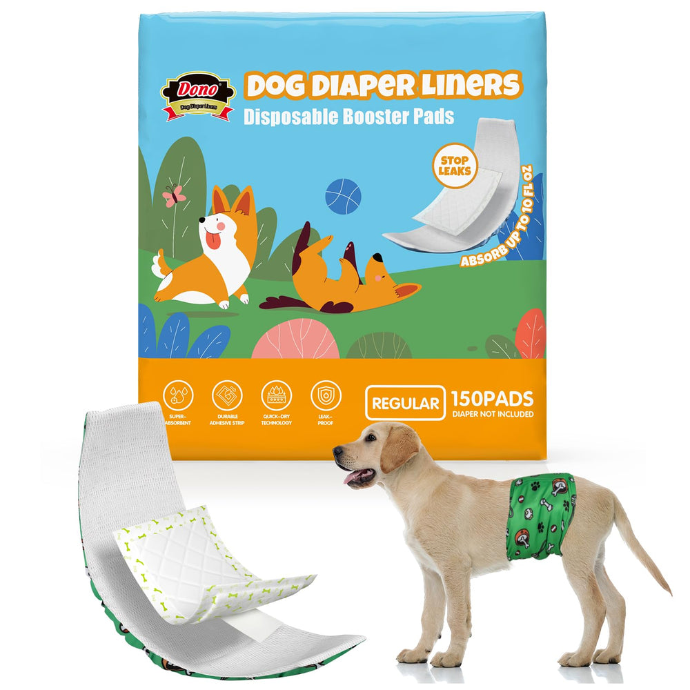 Dono dog diaper liners with super-absorbent core keep paws dry.
