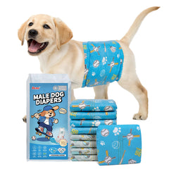 Dono male dog diaper on a 12-19 inch waist for secure fit and all-day comfort
