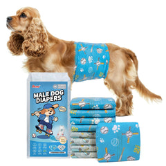 Dono male dog diapers with wide absorption area for reliable containment.