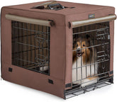 DONORO dog crate double-door front view for easy access and ventilation.