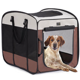 DONORO dog kennel assembled shows sturdy frame and secure enclosure for medium dogs