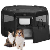 DONORO dog playpen set up in seconds for indoor use and transport