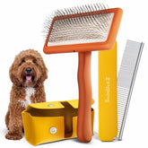 DOODLEEZ slicker brush for doodles glides through fur to reduce mats