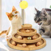 DoogCat cat-ball-track 3-level tower for interactive play and mental stimulation.