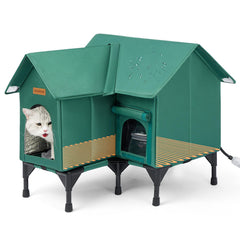 DOOKRON outdoor cat house base assembly demonstrates stable ground setup.