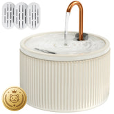 DOOOB ceramic cat water fountain front view promotes easy access to fresh water.