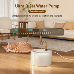 DOOOB ceramic cat fountain close look at honeycomb embossing and finish