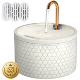 DOOOB ceramic cat fountain top view showing smooth surface for easy cleaning