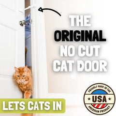 Door Buddy dog-proof strap prevents dogs from entering cat spaces.