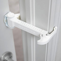 DOORWING portable door lock mounted on a door edge, quick, tool-free installation.