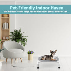 Dopliv elevated bed alleviates joint pressure with elevated support.