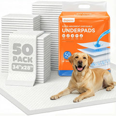Doporro puppy pads with anti-slip tabs stay securely in place for dogs.
