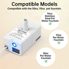 Dotzrin cat fountain pump 95oz shown for larger hydration needs.