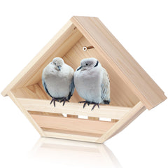 DoubleFill Cedar Dove Nesting Box front view; weatherproof cedar for outdoor nesting