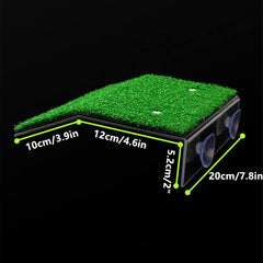 DoubleWood Turtle Dock with artificial grass turf for friction and nail grooming in enclosure.