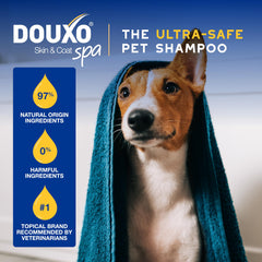 Douxo oatmeal beta-glucan ingredient highlighting deep hydration for the coat.