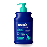 Douxo Skin & Coat SPA shampoo bottle showing gentle cleansing and odor control.