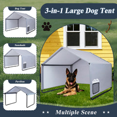 DOVACS 3-in-1 dog canopy side curtains enables summer airflow and shade for outdoor lounging.