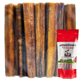 Downtown Pet Supply Jumbo bully stick 6-inch for durable entertainment during dog chews.