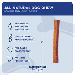 Downtown Pet Supply rawhide-free beef chew 6-inch ideal for calm, clean indoor chews.