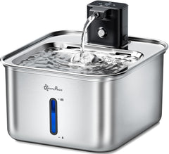 DownyPaws FurSink front view showcases durable stainless steel for safe hydration.