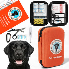 Dr Brahmsy’s pet first aid kit front view, ready for on-the-go care
