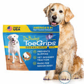 Dr. Buzby's ToeGrips XLarge on dog nails for instant traction on slick floors