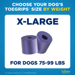 Dog walking on wood floor with ToeGrips XLarge for added stability