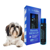 Dr. Cuddles ReadyRESCUE 30g vial close-up showing emergency toxin binding for pets