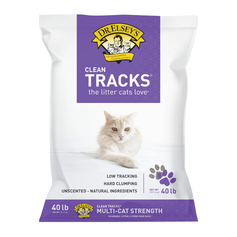 Dr. Elsey's Clean Tracks bentonite clay forms hard clumps for easy scooping.