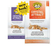 Dr. Elsey's Crystal Attract packaging featuring 8 lb bag and herbal attractant for cats.
