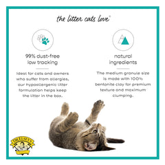 Dr. Elsey's hard-clumping litter creates firm clumps for quick cleanup.