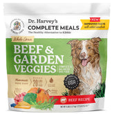 Dr. Harvey's Beef and Garden Veggies bag front highlights real beef first ingredient.