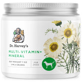 Dr. Harvey's Herbal Multi-Vitamin powder in a tub ready to mix with meals.