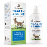 Dr. Harvey's Omega 3 bottle for dogs with pump supports healthy fur and skin.