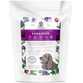 Dr. Harvey's Paradigm Green Base Mix in bag, grain-free foundation for wholesome dog meals.