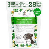 Dr. Harvey's Veg-to-Bowl base mix bag shown for convenient home meals for dogs