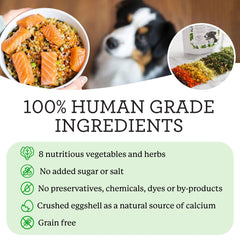 Dr. Harvey's Veg-to-Bowl base mix being rehydrated with hot water for a ready-to-mix meal.