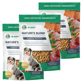 Dr. Marty Nature's Blend packaging shown with three 16 oz bags for easy storage