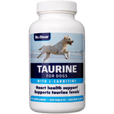 Dr. Oscar Taurine bottle showing 120 chews for dogs and heart support
