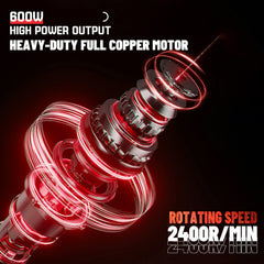 Dragro Sheep Clippers 600W blade close-up shows durable high-hardness blade.