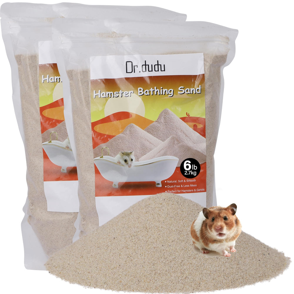 DR.DUDU hamster bath sand beige 12lb bag supports natural grooming for small pets.