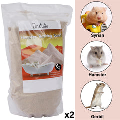 DR.DUDU hamster bath sand poured into a bath area for simple use.