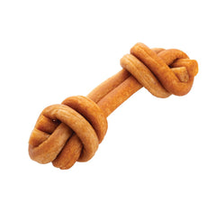 DreamBone CollaYUMS Knots Plus Chews with chicken, vegetables and peanut butter flavors.