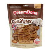 DreamBone CollaYUMS Knots Plus Chews rawhide-free chicken for joint-friendly playtime.