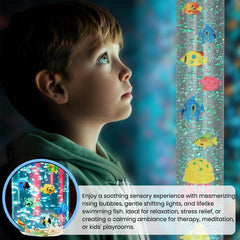 Dreamtrue 4FT bubble tube lamp water bubbles streaming through illuminated water.
