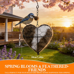 DreaVant refillable heart design lets birds pull fresh nesting fibers.