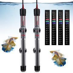Dreyoo 2-set 300W submersible heater installed in a tank for stable warmth.