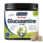 DRFOSTER Glucosamine for Dogs chicken chews close-up highlighting joint support and flavor